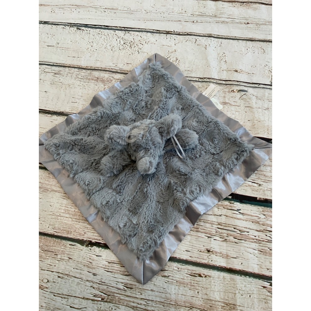 Cloud Island Gray Elephant Security Blanket Plush Lovey Satin Trim SWBP22042 NEW